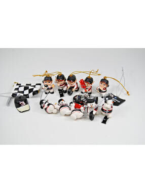 Lot NASCAR Dale Earnhardt #3 Mini Christmas Ornament Pit Crew Elves Car Snowman